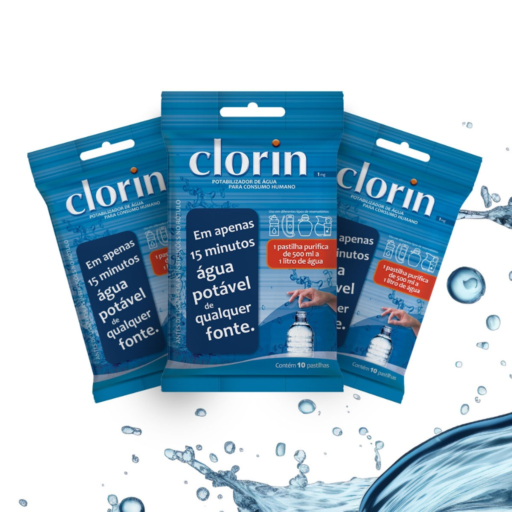 Kit 30 Pastilhas Purificadoras de Água p/ Consumo Humano - Clorin 1