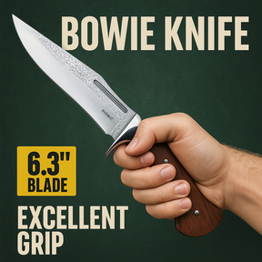 Faca Tática Camping e Pesca Full Tang 30cm Inox com Cabo de Madeira e Bainha Reforçada