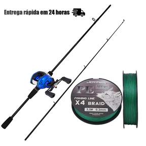Kit Vara De Pesca Carretilha de Pesca Esquerda/Direito 17+1 Rolamentos JOYFOX
