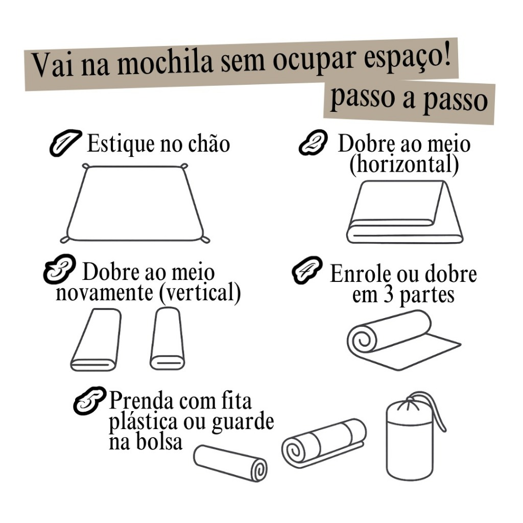 Manta Impermeável Dobrável | Ideal para Trekking, Camping, Trilha, Moto Camping e Aventura Outdoor