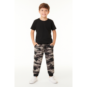 Calça camuflada infantil e juvenil unissex - Tam 1 ao 16 anos.