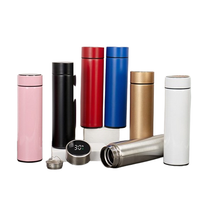 Garrafa Térmica Inox 500 Ml Com Medidor De Temperatura Ideal Para Viagens Escritório