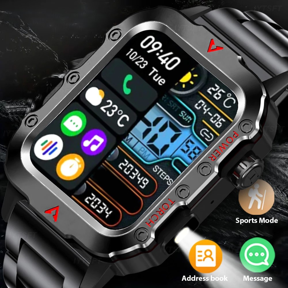 Smartwatch Esportivo LAXASFIT Tela1.71 Oxigênio no Sangue Bluetooth Relógio Multi Esporte Lanterna