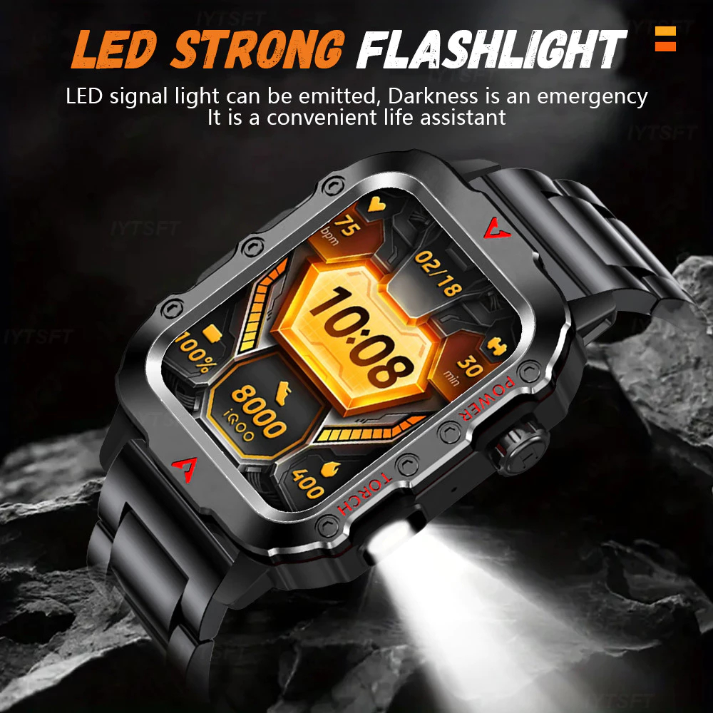 Smartwatch Esportivo LAXASFIT Tela1.71 Oxigênio no Sangue Bluetooth Relógio Multi Esporte Lanterna