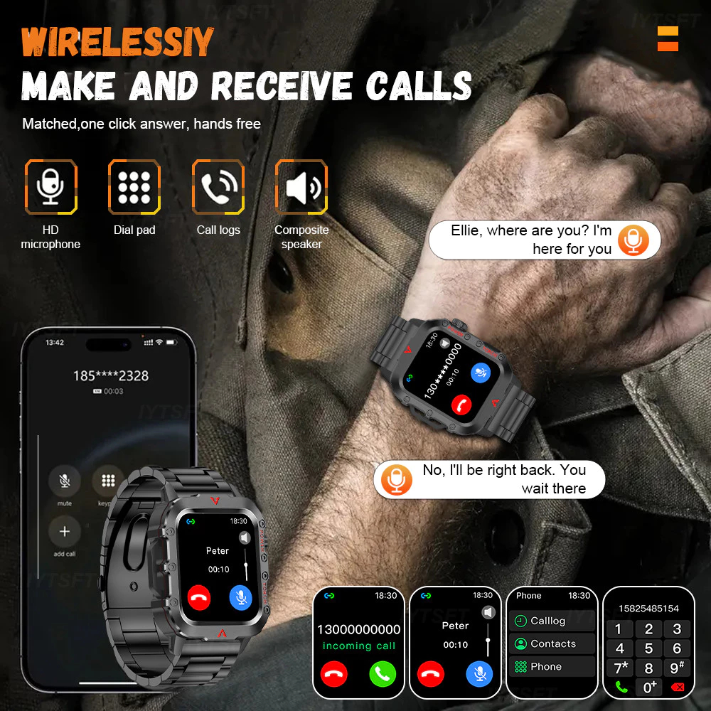 Smartwatch Esportivo LAXASFIT Tela1.71 Oxigênio no Sangue Bluetooth Relógio Multi Esporte Lanterna