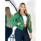 Jaqueta Corta Vento Blusa feminina Com Capuz e Bolso
