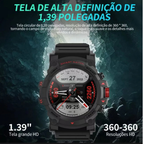 Smartwatch Redondo Peje G01C Masculino Militar Prova D'agua Gps 3000Mah Notificação Strava