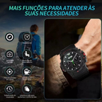 Smartwatch Redondo Peje G01C Masculino Militar Prova D'agua Gps 3000Mah Notificação Strava