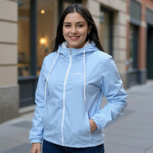 Jaqueta Forrada Corta Vento Feminina Capuz Impermeável Casaco Otriginal Academia Bordbless