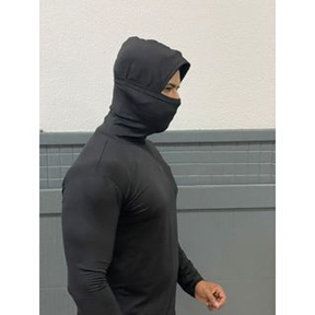 Camisa Térmica Masculina Manga Longa Com Capuz e Balaclava Touca Ninja Proteção Solar e Frio