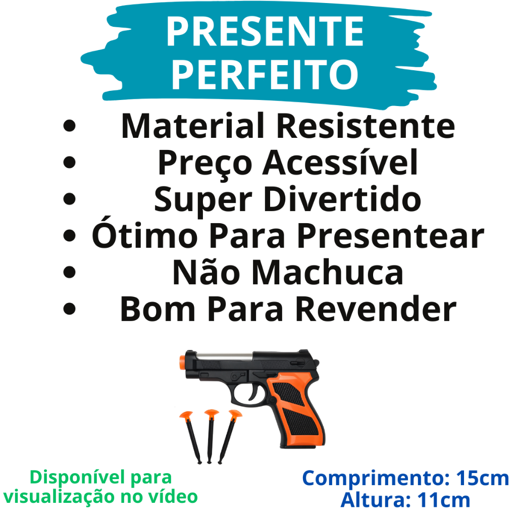 KIT C/ 5 Arminha de Brinquedo Lança Dardos Colantes Criança Menino