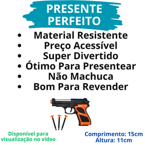 KIT C/ 5 Arminha de Brinquedo Lança Dardos Colantes Criança Menino