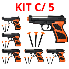 KIT C/ 5 Arminha de Brinquedo Lança Dardos Colantes Criança Menino
