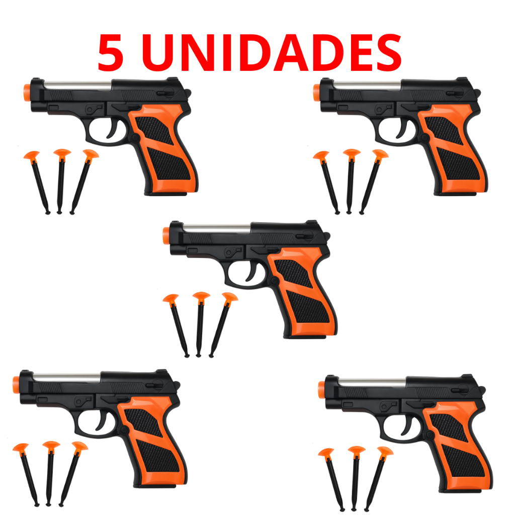 KIT C/ 5 Arminha de Brinquedo Lança Dardos Colantes Criança Menino