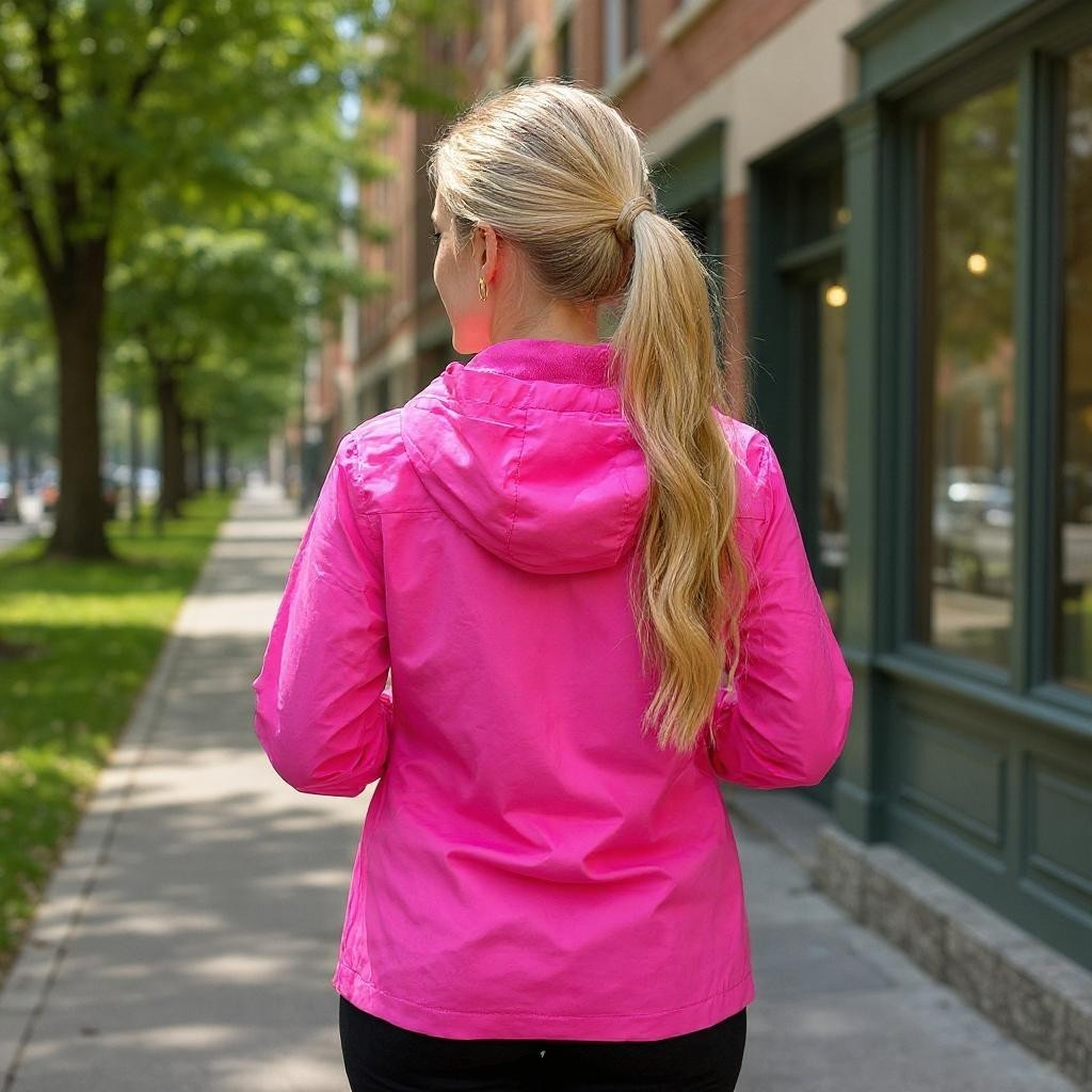 Jaqueta Forrada Corta Vento Feminina Capuz Impermeável Casaco Otriginal Academia Bordbless