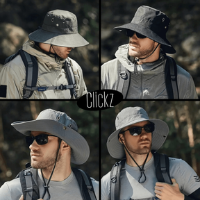 Chapéu de Sol Trilha Camping Masculino Feminino Tactel Proteção UV 50+ Dobrável Chapeu Camping