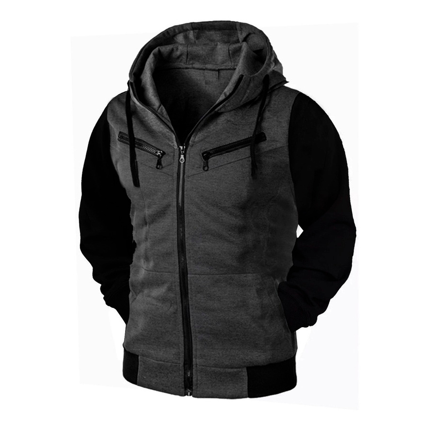 Casaco Blusa De Frio Com Capuz e Zíper Moletom Unissex