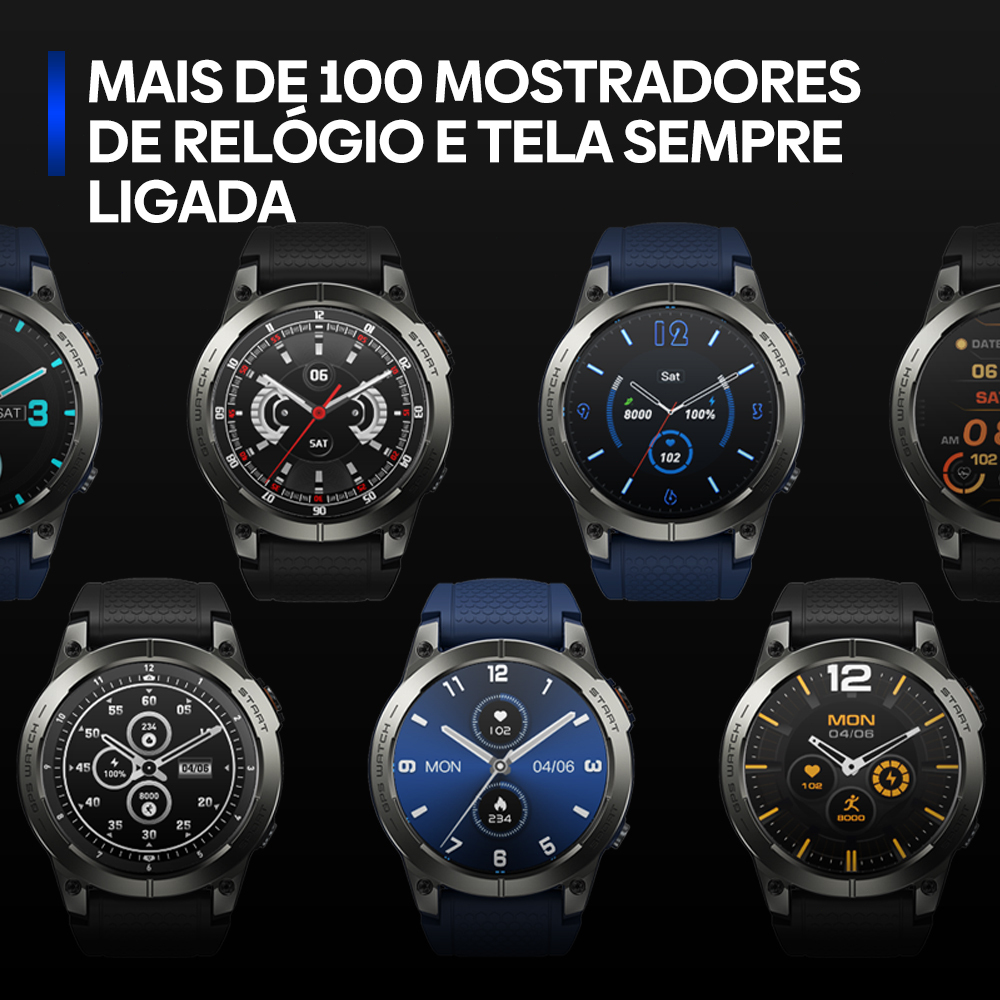 Zeblaze Stratos 3 PRO Smartwatch AMOLED 1.43" esportes Relógio Inteligente GPS 18 dia de espera IP68