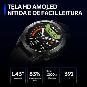 Zeblaze Stratos 3 PRO Smartwatch AMOLED 1.43" esportes Relógio Inteligente GPS 18 dia de espera IP68