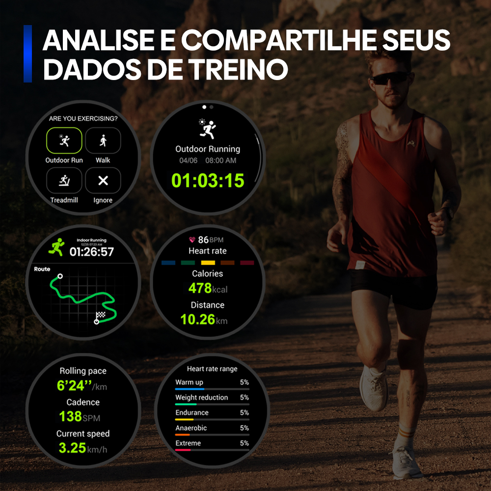 Zeblaze Stratos 3 PRO Smartwatch AMOLED 1.43" esportes Relógio Inteligente GPS 18 dia de espera IP68