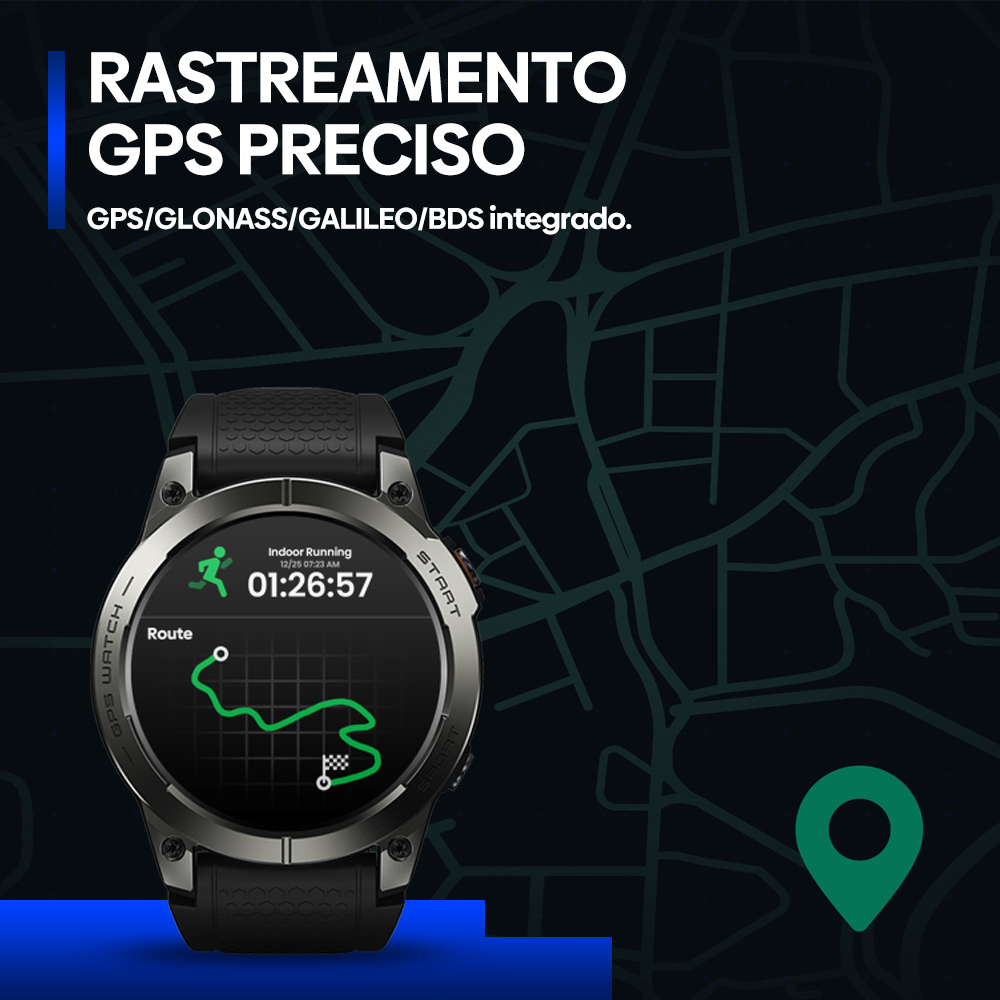 Zeblaze Stratos 3 PRO Smartwatch AMOLED 1.43" esportes Relógio Inteligente GPS 18 dia de espera IP68