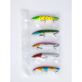 Kit 15 Iscas Artificiais Importadas 1/2 Meia Água de 9 cms e 8,5 gramas Pesca Truta Peixe Realista Anzol Duplo
