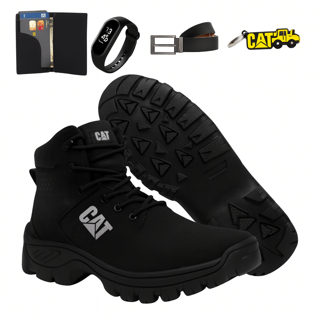 Bota Botina Coturno Masculino Impermeável Em Couro