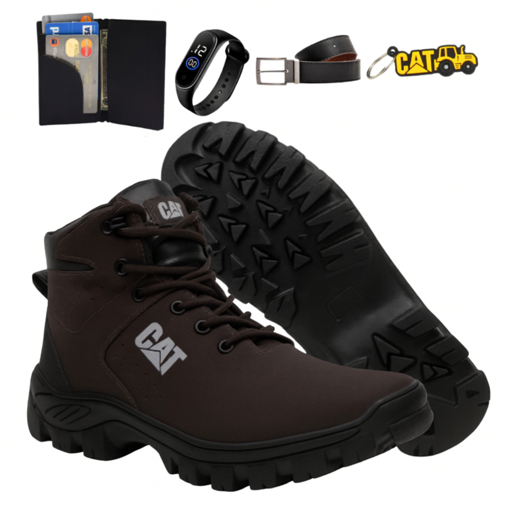 Bota Botina Coturno Masculino Impermeável Em Couro