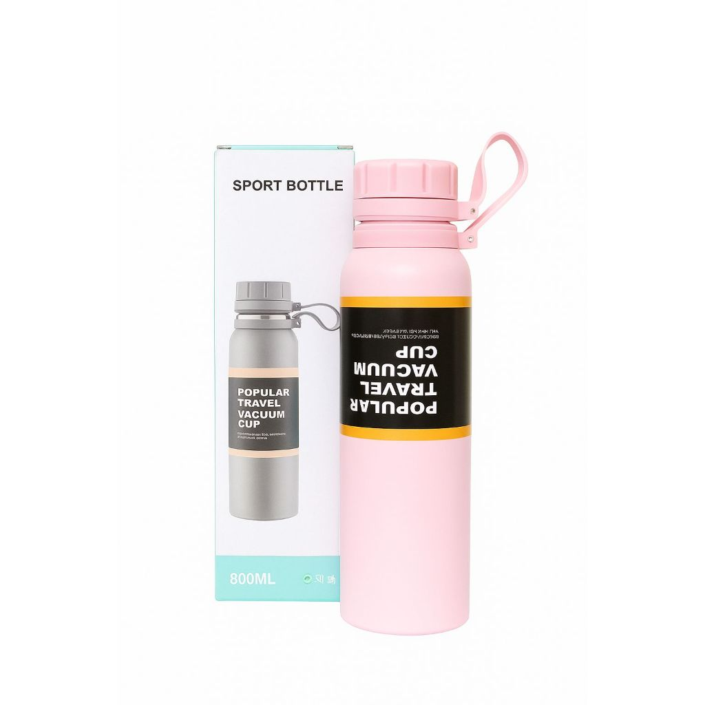 Garrafa Térmica 800ml em Aço Inoxidavel Modelo Travel à Vácuo Esportes Quente & Frio