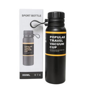 Garrafa Térmica 800ml em Aço Inoxidavel Modelo Travel à Vácuo Esportes Quente & Frio