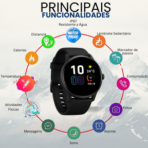 Relógio Smartwatch Inteligente Resistente a Água Com 2 Pulseiras