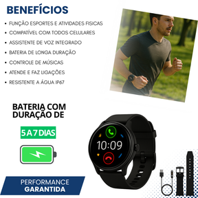 Relógio Smartwatch Inteligente Resistente a Água Com 2 Pulseiras