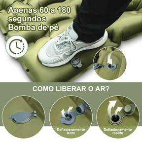 Colchão Inflável 203x136x10cm Automático De Casal Sleeping Pad Ar Externo Portátil De Acampamento