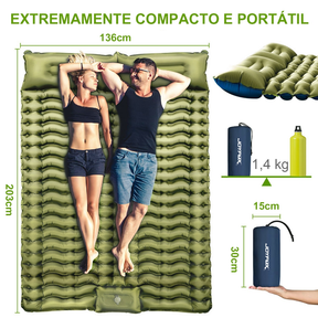 Colchão Inflável 203x136x10cm Automático De Casal Sleeping Pad Ar Externo Portátil De Acampamento