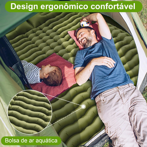 Colchão Inflável 203x136x10cm Automático De Casal Sleeping Pad Ar Externo Portátil De Acampamento