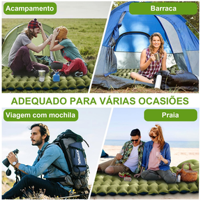 Colchão Inflável 203x136x10cm Automático De Casal Sleeping Pad Ar Externo Portátil De Acampamento