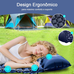 ColchãO Colchão Inflável De Acampamento Ao Livre Dormir Para Acampamento Com Travesseiro Almofada