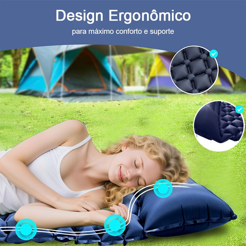 ColchãO Colchão Inflável De Acampamento Ao Livre Dormir Para Acampamento Com Travesseiro Almofada