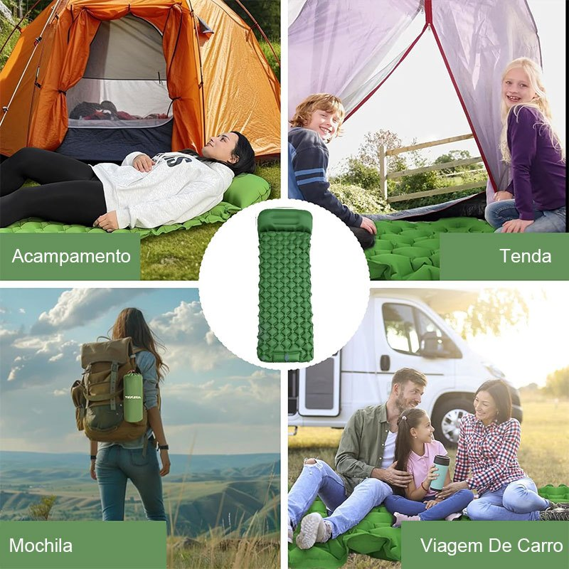 ColchãO Colchão Inflável De Acampamento Ao Livre Dormir Para Acampamento Com Travesseiro Almofada