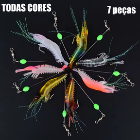 Isca artificial camarão com anzol Tucunaré Robalo Corvina