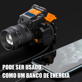 Lanterna De Cabeca Prova Dagua Farol De Cabeça Potente Forte Com Recarregável USB Pode dar zoom
