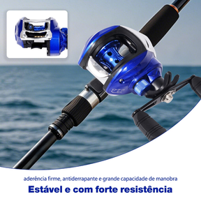 Kit Vara De Pesca Carretilha de Pesca Esquerda/Direito 17+1 Rolamentos JOYFOX