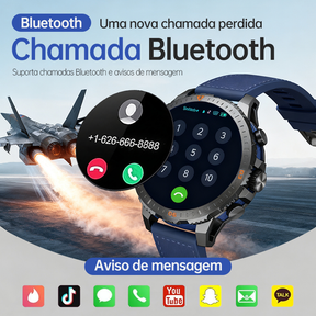 Relógio Smartwatch masculino AINUO N8 relógio inteligente esportivo monitoramento Nfc Android iOS