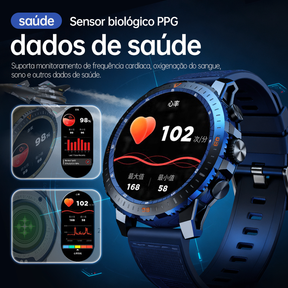 Relógio Smartwatch masculino AINUO N8 relógio inteligente esportivo monitoramento Nfc Android iOS