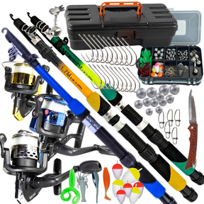 Mega Kit de Pesca Completo Varas Molinetes Caixa Maleta, com Anzóis, Boias, Chumbos e Iscas OU APENAS MALETA COM ACESSOR