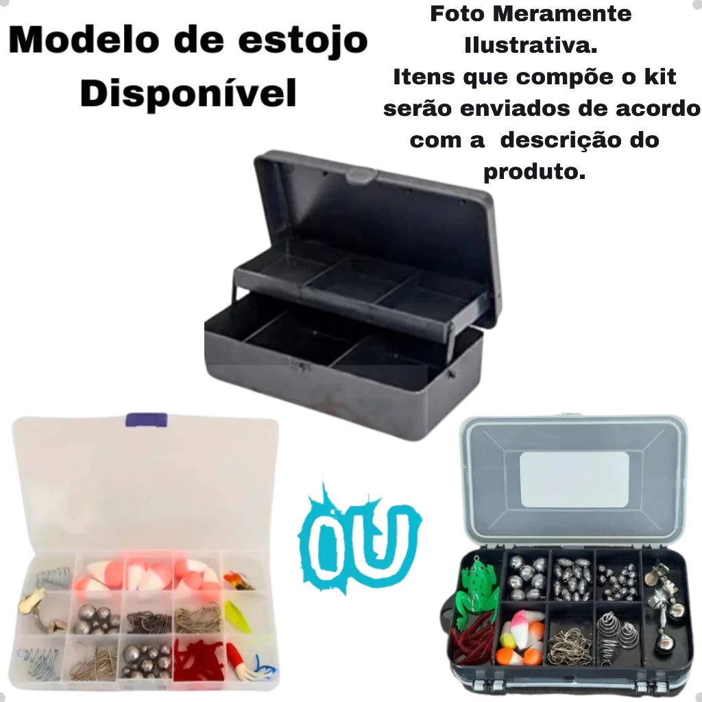 Mega Kit de Pesca Completo Varas Molinetes Caixa Maleta, com Anzóis, Boias, Chumbos e Iscas OU APENAS MALETA COM ACESSOR