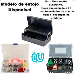 Mega Kit de Pesca Completo Varas Molinetes Caixa Maleta, com Anzóis, Boias, Chumbos e Iscas OU APENAS MALETA COM ACESSOR