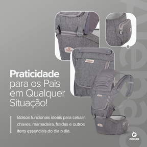 Bolsa Canguru Ergonômico Exclusive Protetor de Sol com Assento Bolsos Ajustável Aiebao