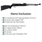 Carabina de Pressão Spring Black 5,5mm FXR + ESCOLHA SEU KIT