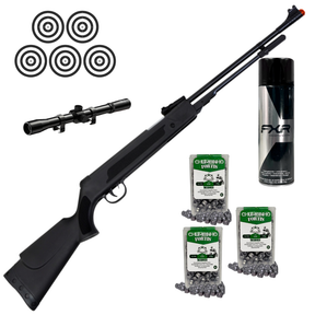 Carabina de Pressão Spring Black 5,5mm FXR + ESCOLHA SEU KIT